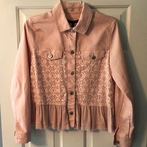 Ladies Med Jean and lace jacket